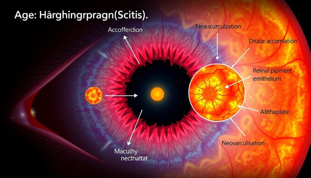 Detailed illustration of macular degeneration