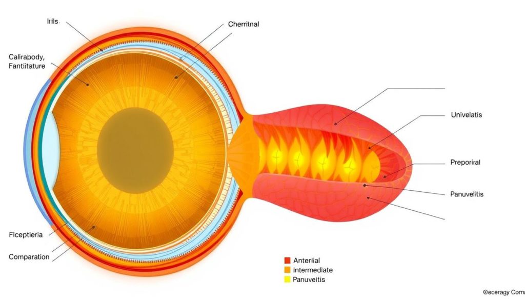 Uvea anatomy and types of Uveitis