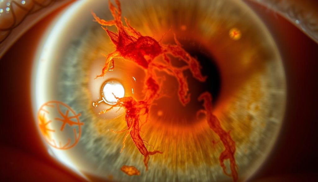 detailed view of endophthalmitis effect on the eye