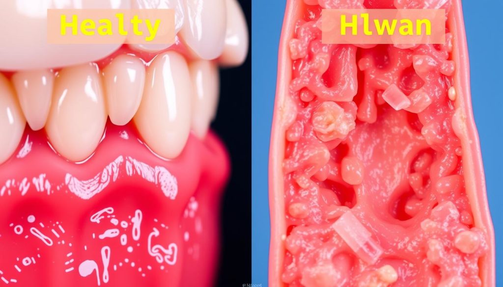 Effect of dental plaque on gum health