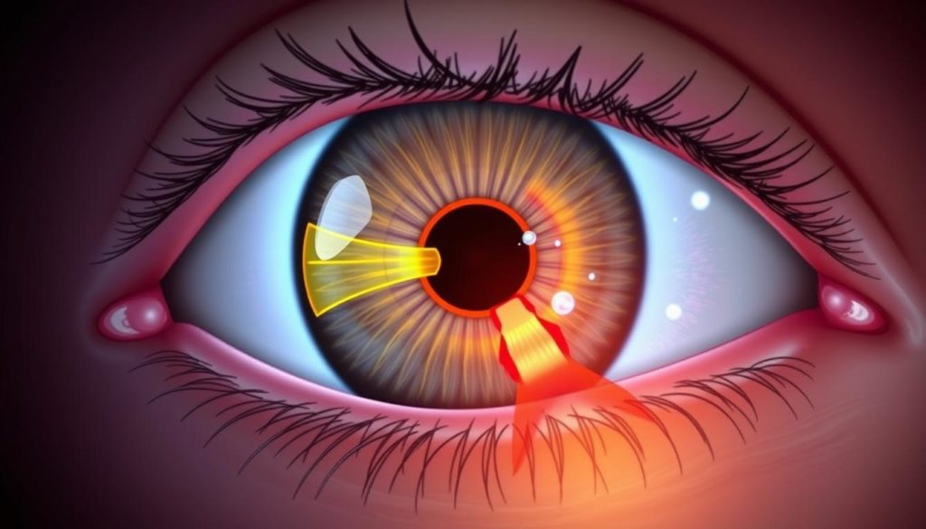 Illustration of optic nerve swelling in Papilledema