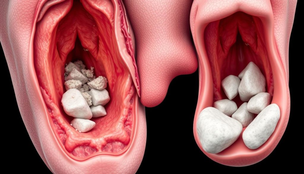 Tonsil stones formation and anatomy